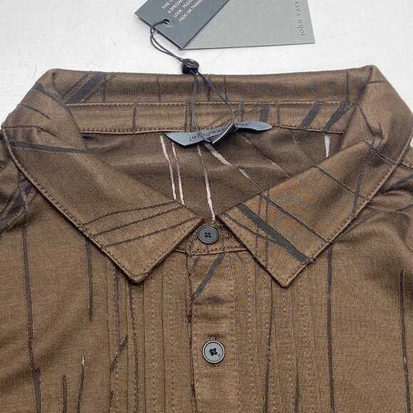 NEW JOHN VARVATOS Men's Phoenix Button Front Shirt – Size L – Dark Brown Laser - Picture 7 of 8
